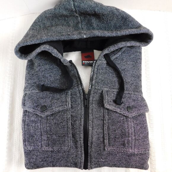 Tony Hawk Men's XL Full-Zip Fleece Hoodie Jacket Charcoal Black EUC - Picture 12 of 12